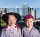 Prep students Amali Melville and Tate Verhagen on the roof of the Haileybury campus in West Melbourne.