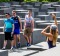 Tourists taking photos at the Holocaust Memorial in Berlin.