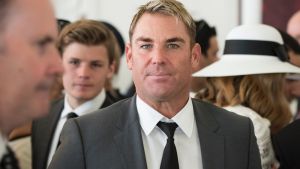 Former Australian cricketer Shane Warne in the Emirates marquee. Photo by Jesse Marlow. .