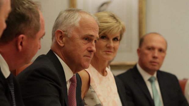 Prime Minister Malcolm Turnbull addressed his cabinet at Parliament House in Canberra on Tuesday.