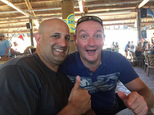 In this screen grab of a photo from a Facebook posting, Col. Victor Garcia, left, who served as the senior officer overseeing CENTCOM¿s counter-propaganda program from 2013 to mid-2016, poses on vacation with his friend Simon Bergman at Gilbert¿s Resort in Key Largo, Fla. The photo was removed from Facebook shortly after it was posted on Sept. 16, 2016.  Two weeks later, a $500 million contract was awarded to a team of companies that included Bergman¿s firm M&C Saatchi. A whistleblower complaint filed with Central Command¿s inspector general said the photo created a ¿clear impression and perception of impropriety.¿ (AP Photo)