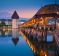 A twilight blue hour shows Lucerne in all its glory.