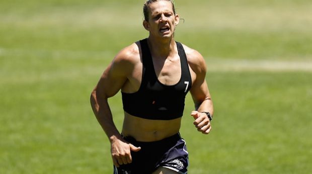 Nat Fyfe at Fremantle training this week.