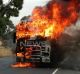 The truck near Craigeburn bursts into flames. 