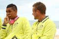 Optimistic: Nick Kyrgios and Davis Cup captain Lleyton Hewitt.