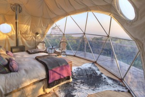 A clear view from the eco-dome at Asilia Africa's The Highlands.