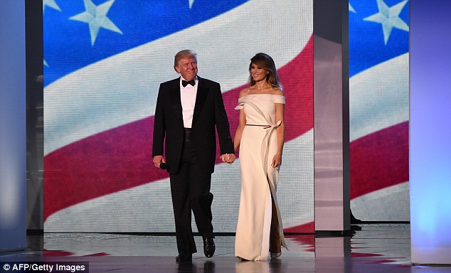 Big day: Wolkoff was the woman responsible for planning President Trump's inauguration festivities (Melania and Donald above at the inaugural ball)