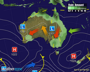 Synoptic chart for Tuesday