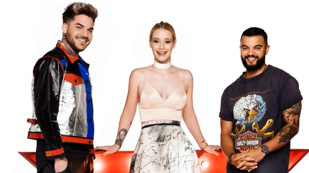 <i>The X-Factor</i> featuring (from left)  American singer Adam Lambert, rapper Iggy Azalea and Guy Sebastian, has been ...