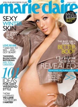 It's not the first time Aguilera has bared all when pregnant; she posed for <i>Marie Claire</i> while expecting son Max ...