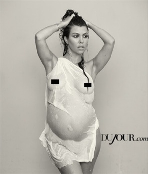 Kourtney Kardashian has posed for DuJour magazine while pregnant with her third child. She is already a mum to Mason, 4, ...
