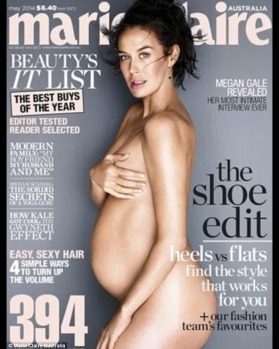 Megan Gale stars on the May edition of Marie Claire Australia magazine while 30 weeks pregnant. The model is expecting ...