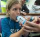 A patient at Victoria's Sunshine Hospital receiving treatment for thunderstorm asthma during last year's crisis.
