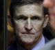 General Michael Flynn, White House national security adviser-designate, stands in the elevator at the Trump Tower.