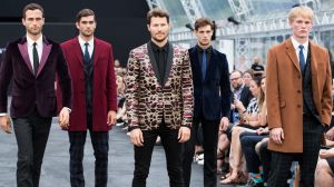 The lads on the runway at David Jones Autumn Winter collection.