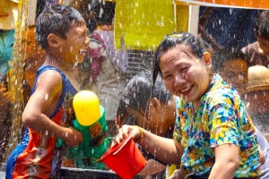 Locals in Chiang Mai during Songkran.