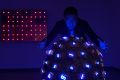 Tatsuo Miyajima with his work <i>Pile Up Life No.4 at the MCA</i>. 