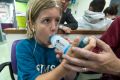 A patient at Victoria's Sunshine Hospital receiving treatment for thunderstorm asthma during last year's crisis.
