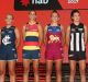 The inaugural AFLW captains, from left: Daisy Pearce, Kara Donnellan, Lauren Arnell, Chelsea Randall, Emma Zielke, Steph ...