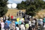 About 80 people gathered for the annual protest at the Waihopai spy base, west of Blenheim.