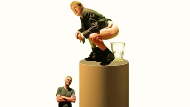 A mock-up of artist Sam Mahon's proposed sculpture of Nick Smith.