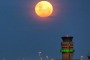 David Hardy's picture of the December supermoon over Christchurch Airport.