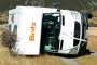 A gust of wind blew a campervan onto its side at Lagoon Stream on the Aoraki/Mt Cook National Park boundary on Tuesday night.