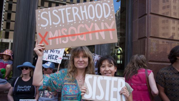 Protesters in Sydney marched in solidarity with others around the world on the day of President Trump's inauguration.