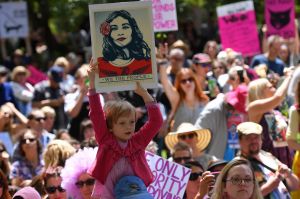 Women's March in Melbourne to protest against US president Donald Trump. 