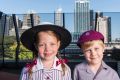 Prep students Amali Melville and Tate Verhagen on the roof of the Haileybury campus in West Melbourne, which opened this ...
