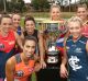 Finally it's real: The AFLW premiership cup. 