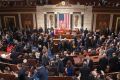 Members of the House of Representatives, some joined by family, gather as the 115th Congress gets under way in ...