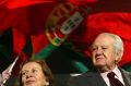 Portuguese president and prime minister Mario Soares and his wife Maria Barroso, 2006. 