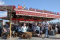 Rick Stein enjoys a Balik Ekmek (Istanbul's famous fish sandwich) by the shores of the Bosphorus, Istanbul, in Rick ...
