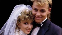 This Network Ten handout photo shows the famous 1987 wedding scene from the long running Australian soap opera ...