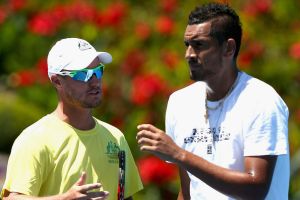 As captain, Lleyton Hewitt will be able to speak to Nick Kyrgios between games during  Davis Cup matches.