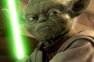 Yoda, who is voiced by Frank Oz, in a scene from Star Wars Episode III: Revenge of the Sith.