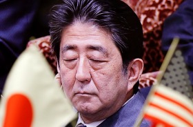 Shinzo Abe in parliament his week. 'The kind of criticism they are making of yen manipulation is incorrect.'