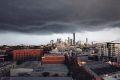 Heavy storm clouds moved over Brisbane on Saturday. 