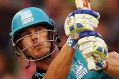 Brisbane Heat captain Chris Lynn launches one of his seven sixes in the innings that destroyed the Melbourne Stars' ...