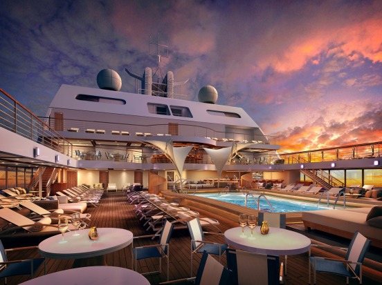 The pool are on Seabourn Encore.