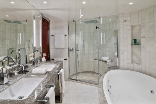 A bathroom on board Seabourn Encore.