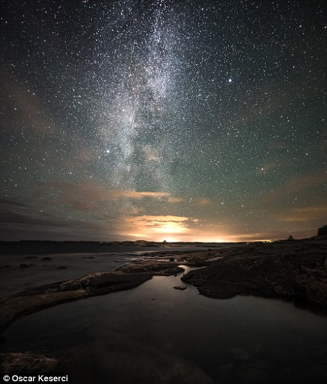 To create the startling otherworldly captures, Mr Keserci uses a  DSLR which can shoot long exposures, a wide lens and a tripod