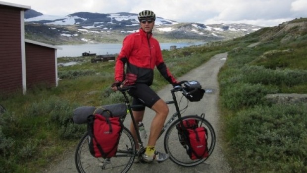 Michael O'Reilly cycle touring in Norway.