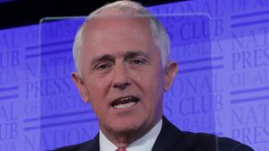 Prime Minister Malcolm Turnbull at the National Press Club on Wednesday.