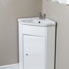 Corner Vanity Unit with Tap and Waste - Bathroom Vanity Units & Sink Cabinets