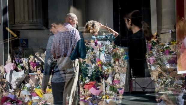 MELBOURNE, AUSTRALIA - JANUARY 29: The Bourke St, Melbourne memorial for the recent tragic events, when five innocent people were killed on January 29, 2017 in Melbourne, Australia. (Photo by Jesse Marlow/Fairfax Media)