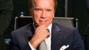 Patrick Knapp Schwarzenegger, Arnold Schwarzenegger and Tyra Banks from The New Celebrity Apprentice.