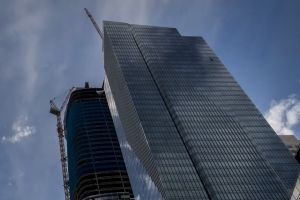 The Millennium Tower, right, stands in San Francisco. It was touted as the most luxurious tower in San Francisco, but ...