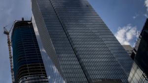 The Millennium Tower, right, stands in San Francisco. It was touted as the most luxurious tower in San Francisco, but ...